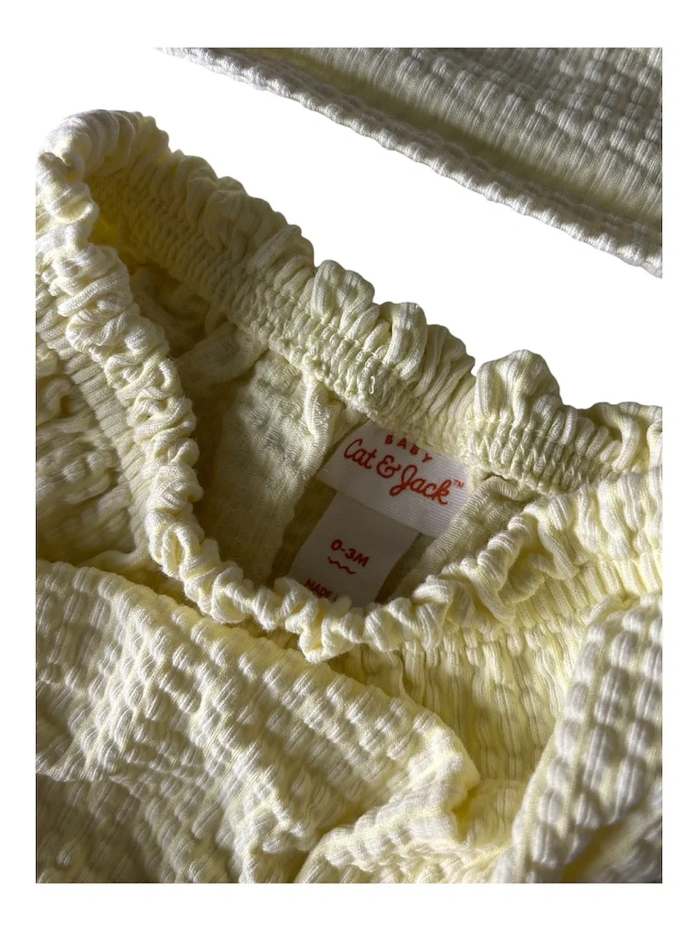 Cat & Jack Baby Yellow Seersucker Waffle Knit Cami & Bloomers Set 0-3M